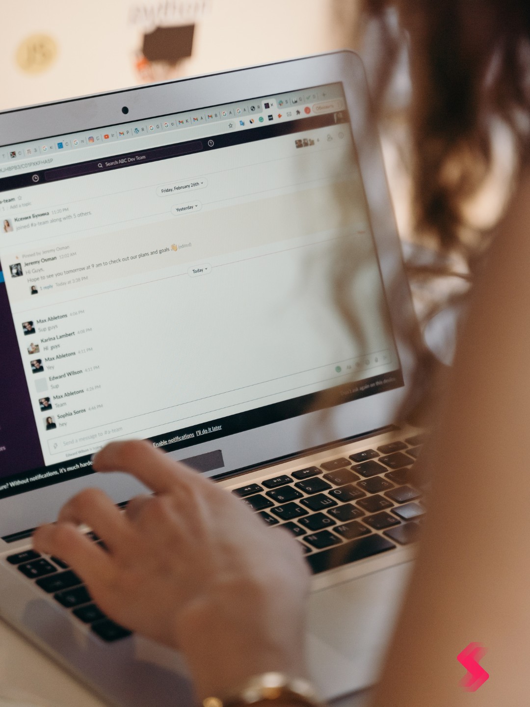 Parent viewing school updates on tablet